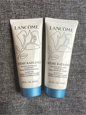 NEW 2x Lancome Crème Radiance Cream-To-Foam Cleanser Normal Combination Skin 2oz